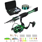 Ghosthorn Fishing Rod and Reel Combo, Telescoping Fishing Pole Travel Kit with Carrier Bag for Freshwater for Men
