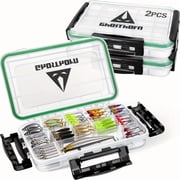 Ghosthorn Fishing Tackle Box, Waterproof 3600 and 3700 Tackle Trays, Plastic Tackle Box Organizer with Removable Dividers Storage Lure Box for Lures 1 and 4 Pack