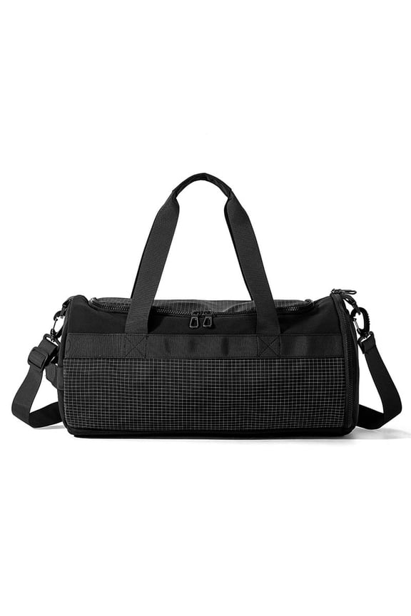 Grey-Green-Black-Red Fitness Bag: Unique Checkered, Large Capacity & Multi-Compartments, Ideal Gift for All