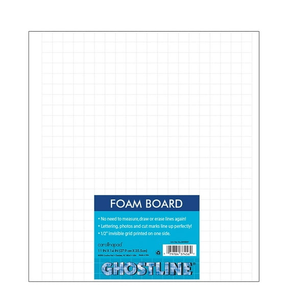 Ghostline Foam Board, White, 11" x 14", 5 Sheets
