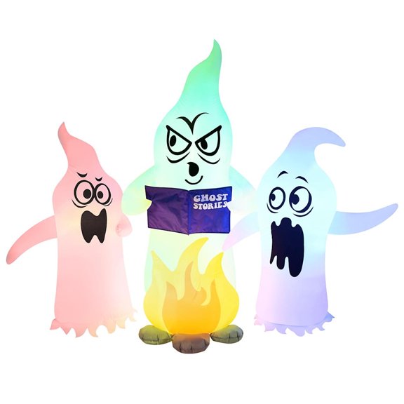 Ghostly Campfire Tales Airblown Halloween Inflatable, 5' Wide
