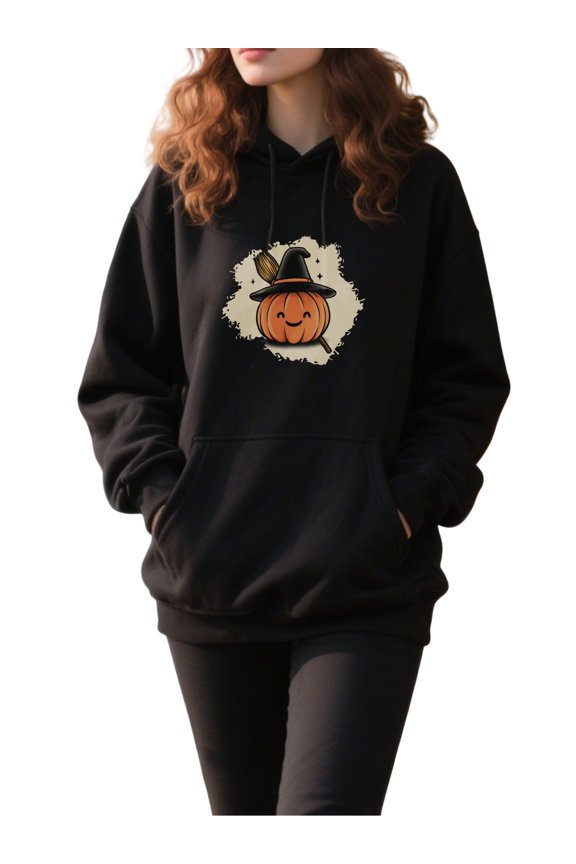 Ghostly Fun Hoodie for Men Women, Pullover Hooded Sweatshirt, Cozy Cotton Poly Blend, Casual Cartoon Halloween Graphic Style, Comfortable Unisex Everyday Outfit