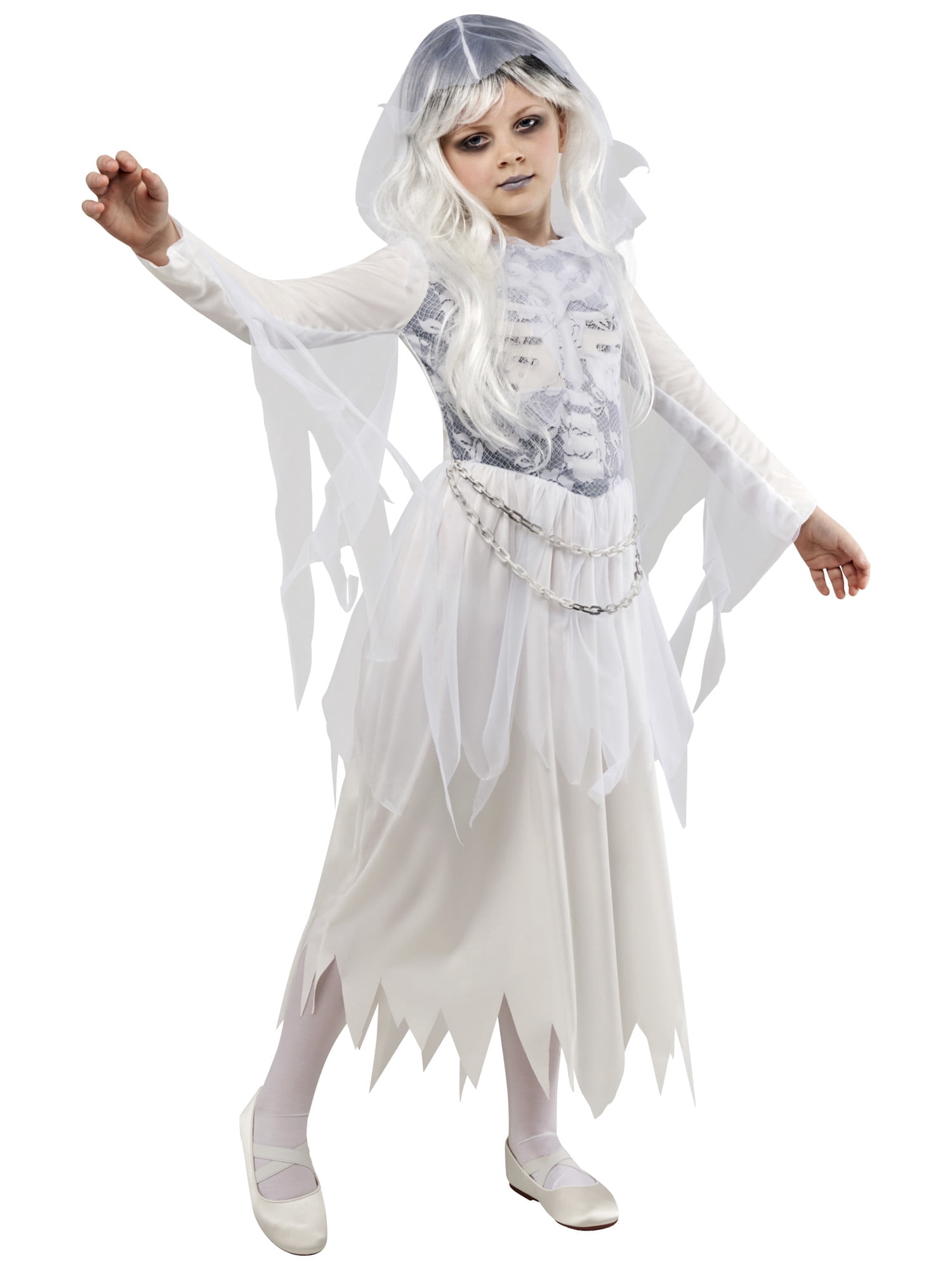 Rubie's Muertorita Deluxe Child Costume - Skull Print Dress With Hood, Size Large - View #8