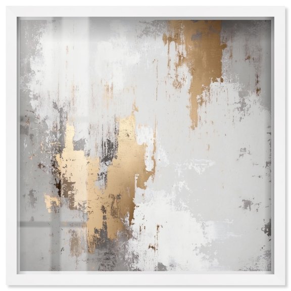 Ghostly Glimmer I Shadowbox Print Neutral Wall Art by Art Remedy, White Frame, 12 x 12