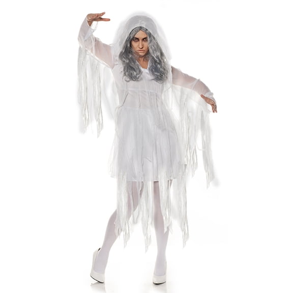 Underwraps Womens Ghostly Mini Dress - Halloween Costume, Mini Dress Style Outfit, Special Material, Cosplay Mini Dress for Halloween Party
