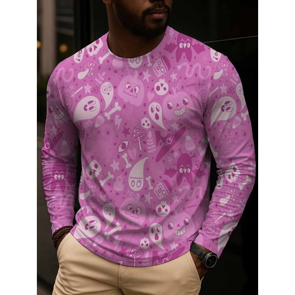 Ghostly Pink Tee men 250g colorful Classic Unisex Shirt Crewneck tshirts Original Unisex Shirt long Sleeve tshirts Vintage Unisex Shirt Graphic Tee tshirts Funny Unisex Shirt Cotton tshirts