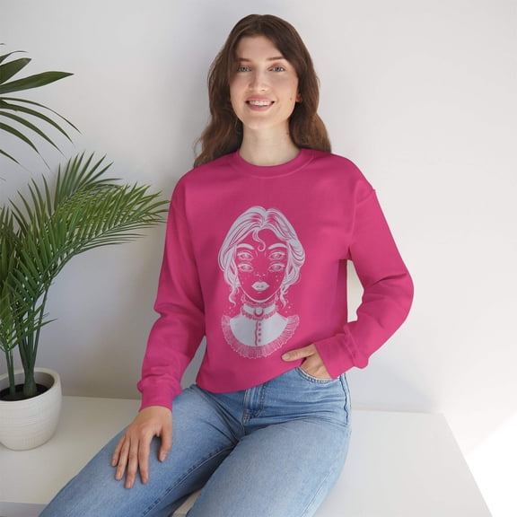 Ghostly Woman Unisex Heavy Blend™ Crewneck Sweatshirt