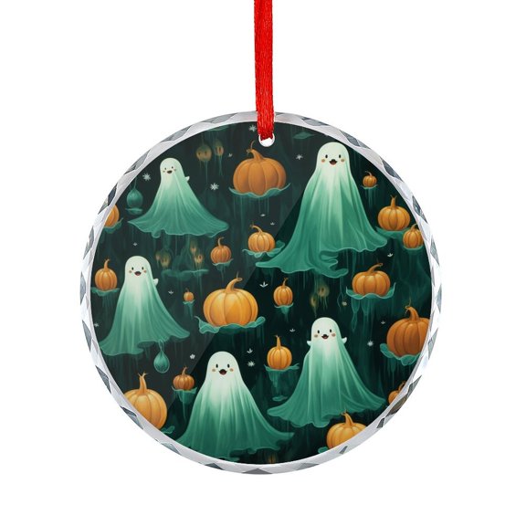 Ghosts And Pumpkins Glass Ornament Gifts for Women Autumn Halloween Christmas Ornaments Crystal Hanging