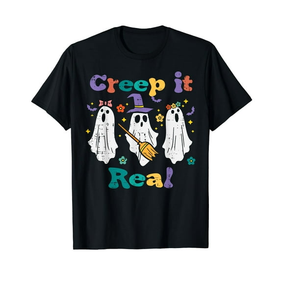 Ghosts Creep It Real Retro Halloween Costume Men Women Kids T-Shirt