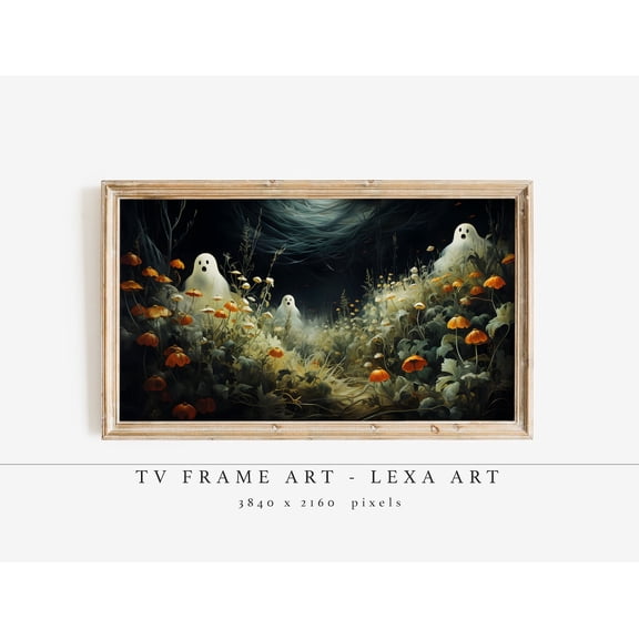 Ghosts Cute Ghosts Style Wildflower Poster Unframed Paper Print