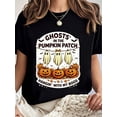 thumbnail image 1 of Ghosts In The Pumpkin Patch Hangin With My Boos Retro Fall Halloween Women T‑Shirt, 1 of 5