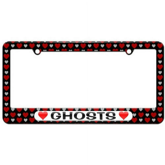 Ghosts Love with Hearts License Plate Tag Frame, Multiple Colors