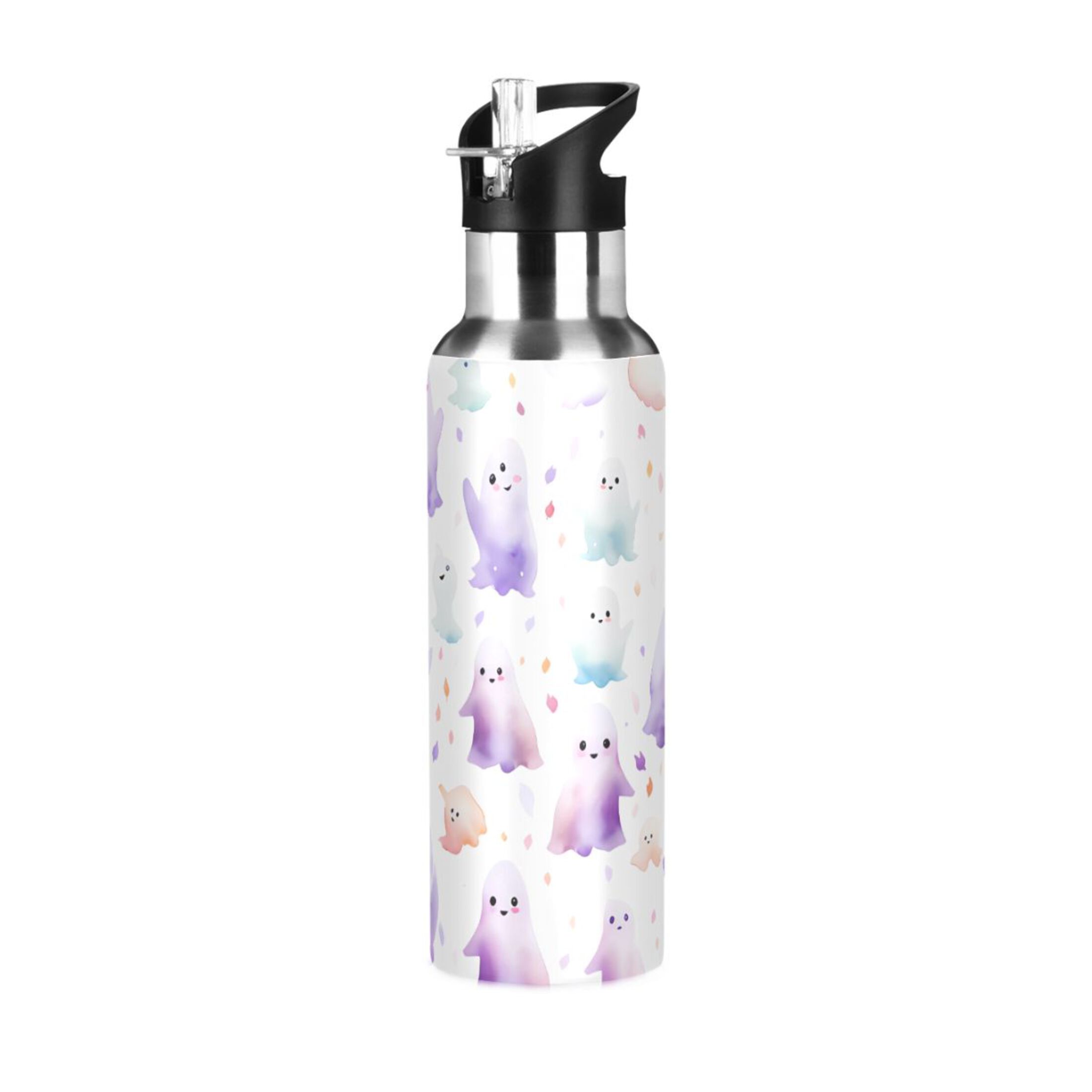 Ghosts Purple Water Bottles Insulated Thermos Kids Stainless Steel