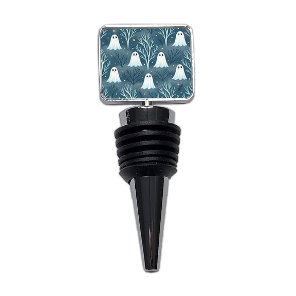 Ghosts Smiling Halloween Sparse Trees Wine Bottle Stopper Cap Plug