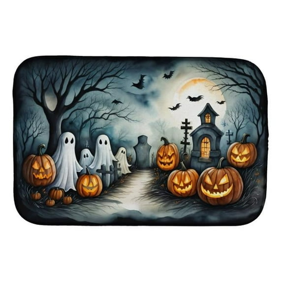 Ghosts Spooky Halloween Dish Drying Mat 14 in x 21 in