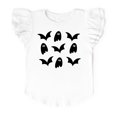 thumbnail image 1 of Ghosts and Bats Stacked - Kids Flutter Sleeve Tee, 1 of 11