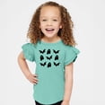 thumbnail image 1 of Ghosts and Bats Stacked - Kids Flutter Sleeve Tee, 1 of 11