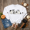 thumbnail image 1 of Ghosts and Cats Spooky Sweatshirt, Whimsical Halloween Sweater for Cozy Autumn Season, 1 of 9