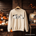 thumbnail image 1 of Ghosts and Cats Spooky Sweatshirt, Whimsical Halloween Sweater for Cozy Autumn Season, 1 of 9
