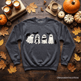 thumbnail image 1 of Ghosts and Cats Spooky Sweatshirt, Whimsical Halloween Sweater for Cozy Autumn Season, 1 of 9