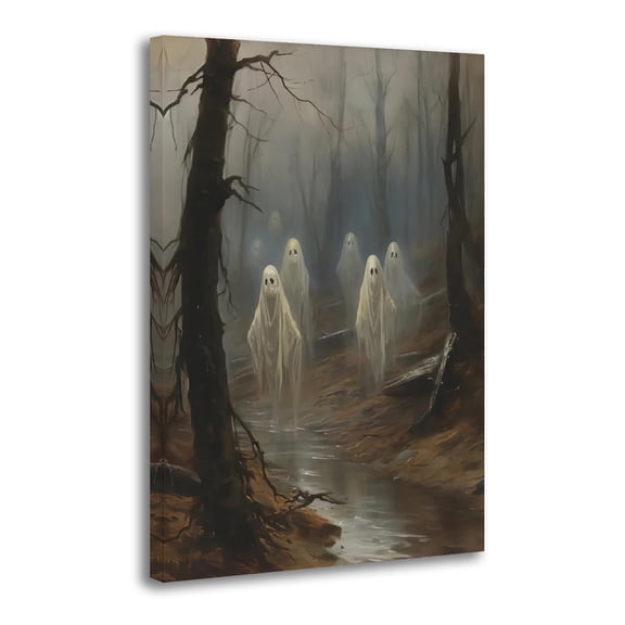 Ghosts in The Forest, Halloween Artworks Canvas Poster Room Aesthetic Wall Art Prints Home Modern Decor Gifts 16x24inch(40x60cm)