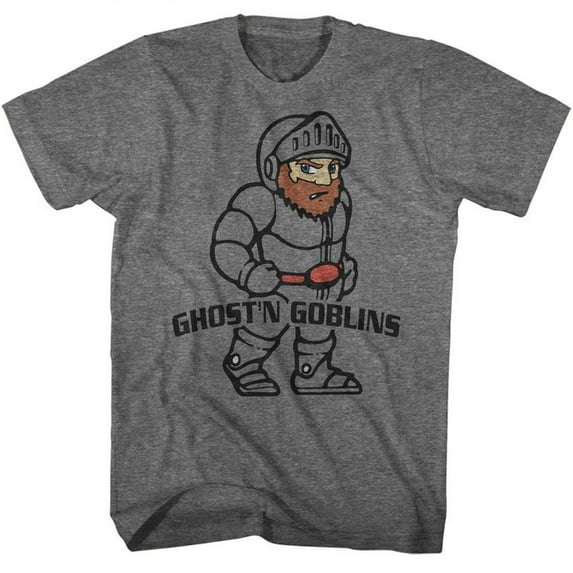 Ghosts n Goblins Arthur Graphite Heather Adult T-Shirt 4Xl