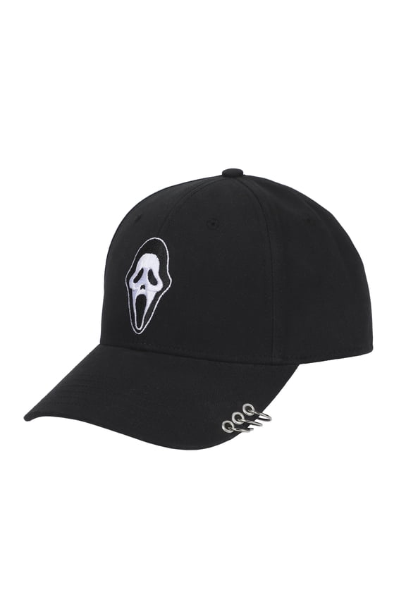 Ghostface Character Embroidered AOP Men's Black Baseball Cap