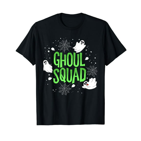 Ghoul Squad Halloween Ghost Crew Team Outfit Black T-Shirt