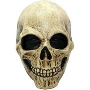 Ghoulish Bone Skull Off-White Latex Halloween Costume Mask, for Adult