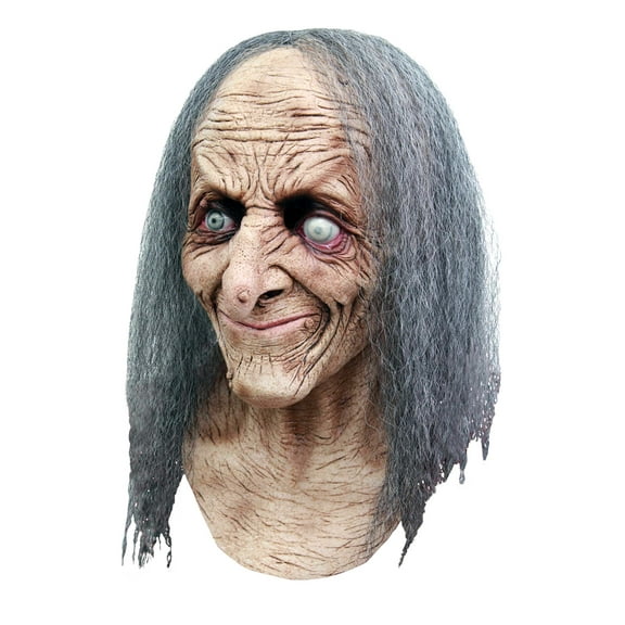 Ghoulish Hagatha Witch Beige Latex Halloween Costume Mask, for Adult