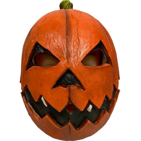 Adult's Evil Pumpkin Head 3/4 Mask Costume Accessory