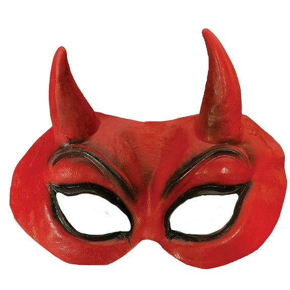 Ghoulish Productions - Devil Black Latex Half Mask -