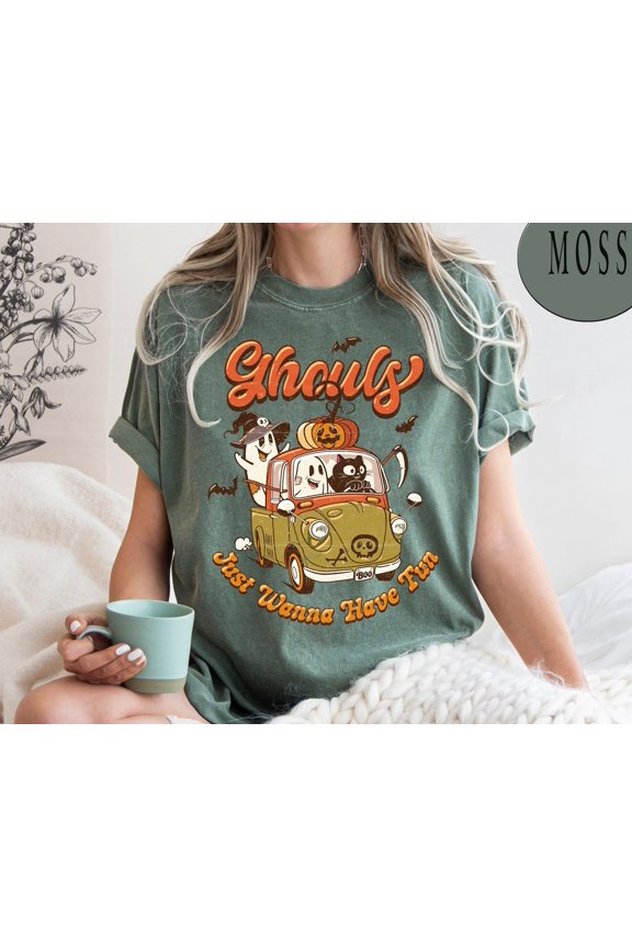 Ghouls Just Wanna Have Fun Shirt Retro Halloween Shirt Ghost Shirt Ghouls Night Out Shirt