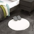 thumbnail image 1 of Ghouse 3x3 Soft White Faux Fur Round Rug, Machine Washable Area Rugs for Bedroom Fluffy Rugs for Living Room,Carpet Sheepskin Rug, 1 of 6