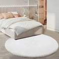 thumbnail image 1 of Ghouse 8x8 Soft White Faux Fur Round Rug, Machine Washable Area Rugs for Bedroom Fluffy Rugs for Living Room,Carpet Sheepskin Rug, 1 of 6