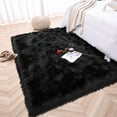 thumbnail image 1 of Ghouse Rectangular Black Area Rug 5x6.7 feet, Thick and Fluffy Faux Sheepskin Machine Washable Rectangular Plush Carpet, Faux Sheepskin Rug for Living Room, Bedroom, Kids Room, 1 of 6