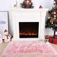 thumbnail image 1 of Ghouse Rectangular Pink Area Rug 2x6 feet, Thick and Fluffy Faux Sheepskin Machine Washable Rectangular Plush Carpet, Faux Sheepskin Rug for Living Room, Bedroom, Kids Room, 1 of 6