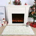 thumbnail image 1 of Ghouse Rectangular White Area Rug 2x5 feet, Thick and Fluffy Faux Sheepskin Machine Washable Rectangular Plush Carpet, Faux Sheepskin Rug for Living Room, Bedroom, Kids Room, 1 of 6