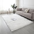 thumbnail image 1 of Ghouse Rectangular White Area Rug 2x6 feet, Thick and Fluffy Faux Sheepskin Machine Washable Rectangular Plush Carpet, Faux Sheepskin Rug for Living Room, Bedroom, Kids Room, 1 of 6