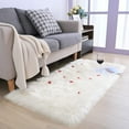thumbnail image 1 of Ghouse Rectangular White Area Rug 3x5 feet, Thick and Fluffy Faux Sheepskin Machine Washable Rectangular Plush Carpet, Faux Sheepskin Rug for Living Room, Bedroom, Kids Room, 1 of 6