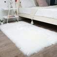 thumbnail image 1 of Ghouse Rectangular White Area Rug 4x6 feet, Thick and Fluffy Faux Sheepskin Machine Washable Rectangular Plush Carpet, Faux Sheepskin Rug for Living Room, Bedroom, Kids Room, 1 of 6