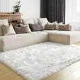thumbnail image 1 of Ghouse Rectangular White Area Rug 6x8 feet, Thick and Fluffy Faux Sheepskin Machine Washable Rectangular Plush Carpet, Faux Sheepskin Rug for Living Room, Bedroom, Kids Room, 1 of 6