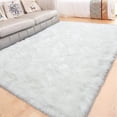 thumbnail image 1 of Ghouse Rectangular White Area Rug 8x10 feet, Thick and Fluffy Faux Sheepskin Machine Washable Rectangular Plush Carpet, Faux Sheepskin Rug for Living Room, Bedroom, Kids Room, 1 of 6
