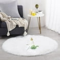 thumbnail image 1 of Ghouse Round White Area Rug 6 feet, Thick and Fluffy Faux Sheepskin Machine Washable Circle Plush Carpet, Faux Sheepskin Rug for Living Room, Bedroom, Kids Room, 1 of 5