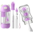 thumbnail image 1 of Ghp Electric Bottle Brush Cleaner Set, Bear-Shaped Travel Baby Bottle Cleaner Kit with Silicone Nipple & Straw Brush, Soap Dispenser, Drainage Rack, Storage Box(Purple), 1 of 12