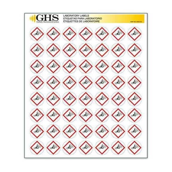 GHS Label, 1 in H, 1 in W, Paper, PK1120 GHS1210