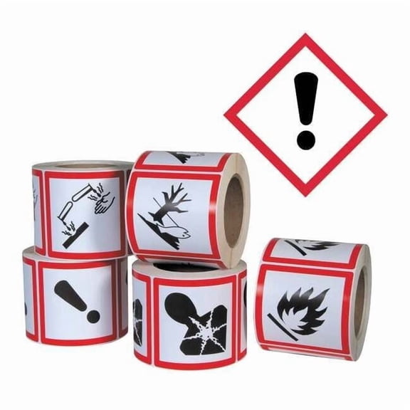 GHS Label, 4 in H, 4 in W, Paper, PK500 GHS1263