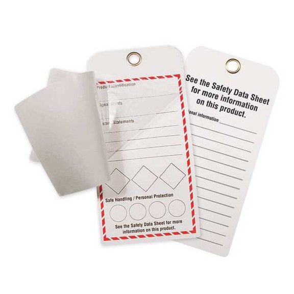 Ghs Safety Tag, 6 in H, 3 in W, Synthetic, PK25 GHS1043