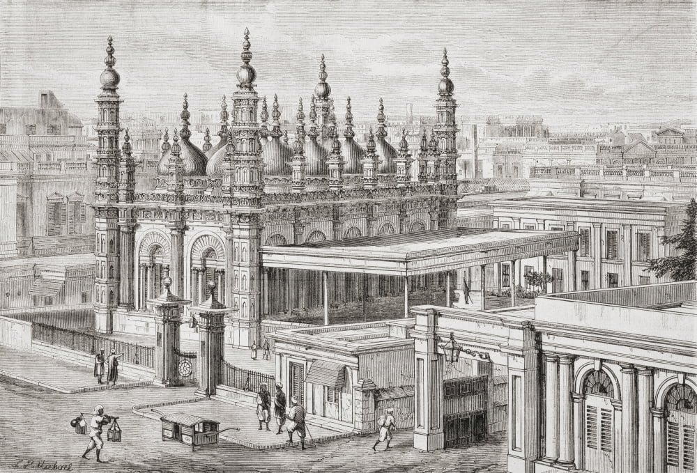 The Ghulam Muhammed Mosque In Dhurrumtollah Now Known As Dharmatala Calcutta India In The Mid 19Th Century From Lunivers Illustre Published 1866 Canvas Art - Ken Welsh Design Pics (18 x 12)