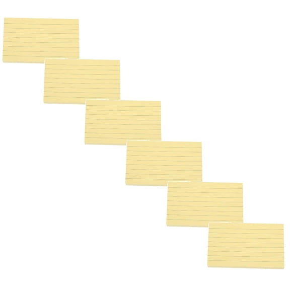 Ghxbdy Colored index Cards, Ruled Flash Cards, 3"x5", Yellow, 6 Pack, for Studying and Note Taking